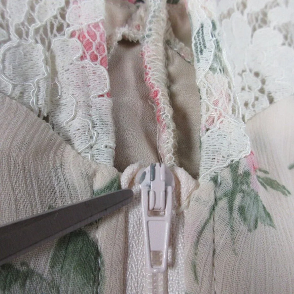 Fate Women's Ruched Floral Lace Crop Top Long Sleeve Ruffle Casual Pink M 178 - Picture 11 of 14